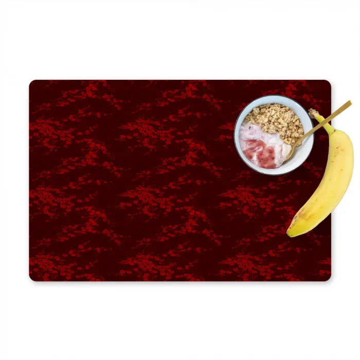 Bloemen - Donkerrood - Patroon Placemat vinyl groot 368 -zzzproduct_Kitchenyeah-website