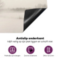 Boom - Mist - Sneeuw - Winter - Minimalistisch Inductie beschermer vinyl 3mm klein -zzzzzzz-cc-onderkant