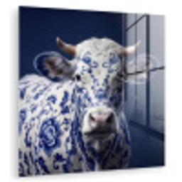 Koe - Delfts - Blauw - Artistiek plexiglas 5mm klein -zzzproduct_nieuw