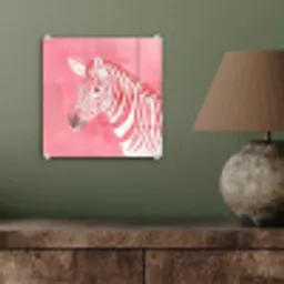 Zebra - Pink - Verf plexiglas 5mm klein -sfeer3