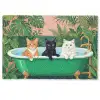 Badkamer - Kattenparade - Kleurrijk Deurmat klein -zkaufland3d
