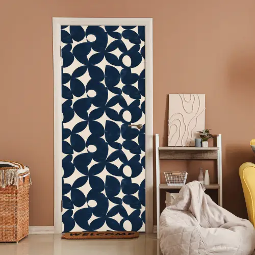 Modern - Geometrisch - Blauw deurposter klein 289 -sfeer1