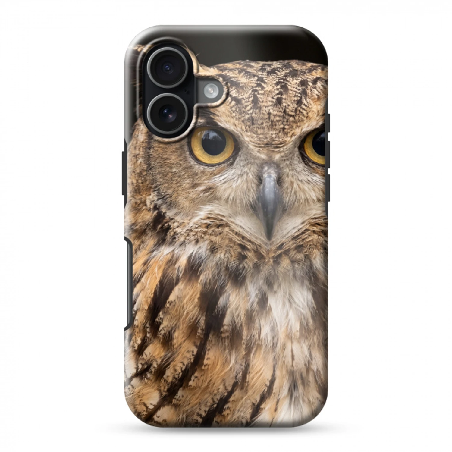 Oehoe - Uil - Portret - Bruin Toughcase MagSafe Apple iPhone 17 klein -3d