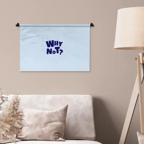 Why not - Blauw - Licht blauw - Quote Wandkleed katoen klein -sfeer4