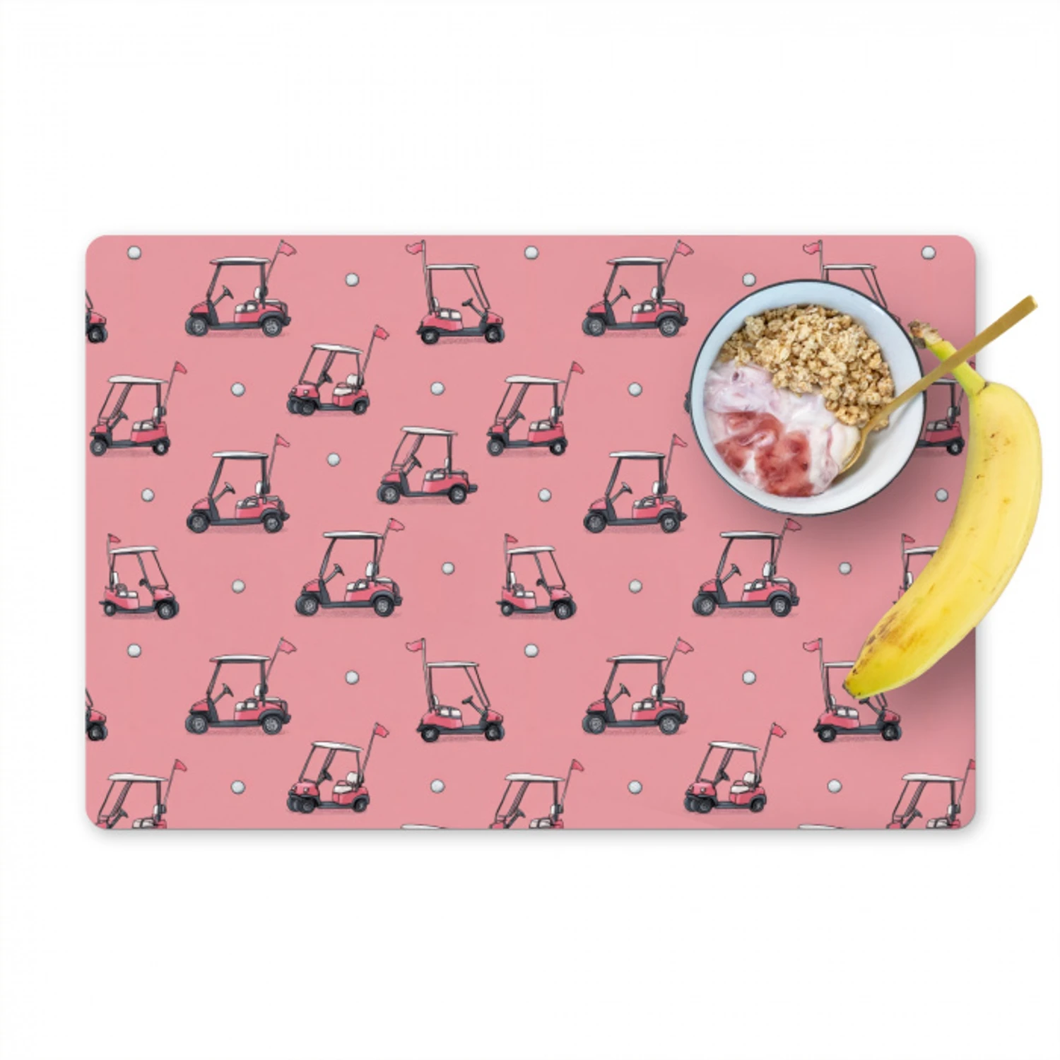 Golfkar - Retro - Roze Placemat vinyl groot 368 -zzzproduct_Kitchenyeah-website
