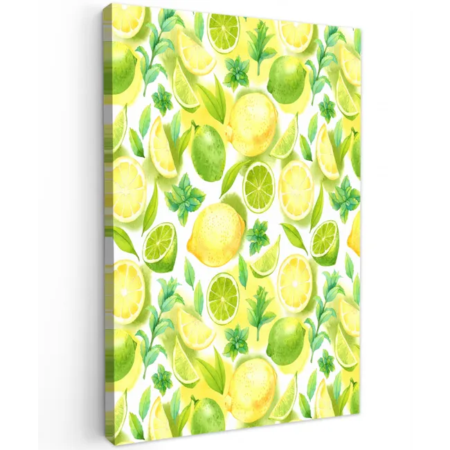 Citroen - Geel - Limoen - Groen Tuinposter op houten frame 2 cm dik klein 841 -3d