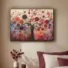 Boom - Paars - Abstract - Kunst Textielframe - compleet frame klein -sfeer1