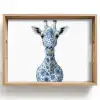 Giraffe - Delfts blauw - Dieren - Minimalistisch Dienblad Rechthoek middel -z3d_shopping