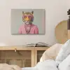 Tijger - Strik - Jasje - Roze PET vilt klein -sfeer3