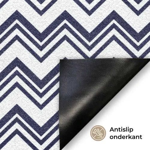 Oceaan - Golven - Blauw - Wit Deurmat klein 898 -antislip_NL