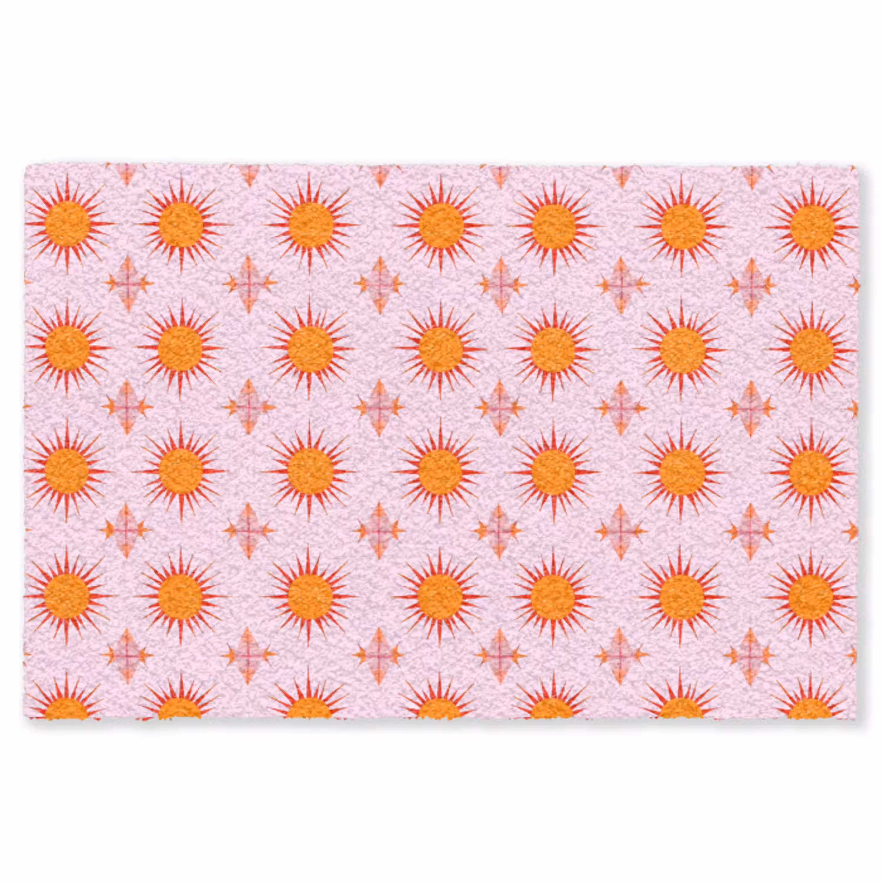 Zon - Patroon - Roze Vloerkleed Rechthoek klein 1091 -3d
