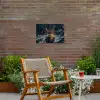 Hert - Kerst - Winter - Sneeuw - Kerstkrans Tuinposter op houten frame 2 cm dik klein -sfeer3