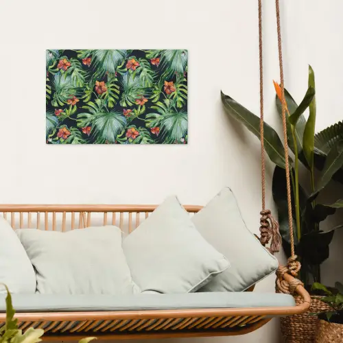 Tropical - Bloemen - Bladeren - Jungle tuinposter los doek klein -sfeer7