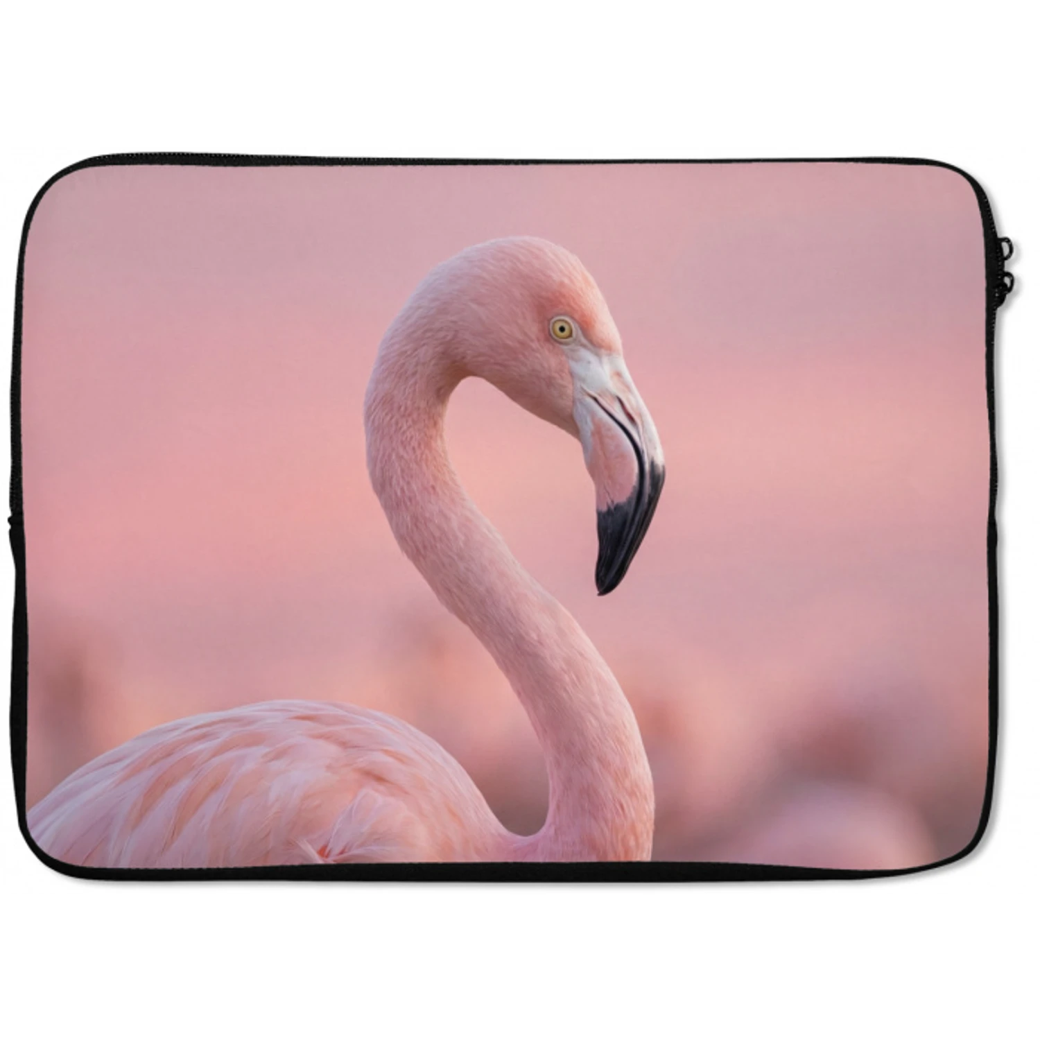 Flamingo - Portret - Roze laptophoes neopreen klein -zkaufland3dotto