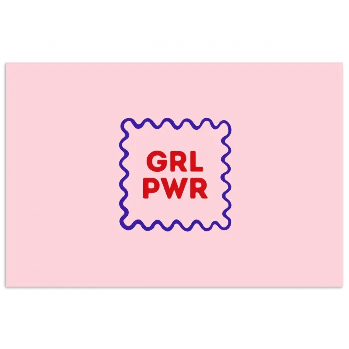 Grl pwr - Roze - Kader poster papier klein -3d