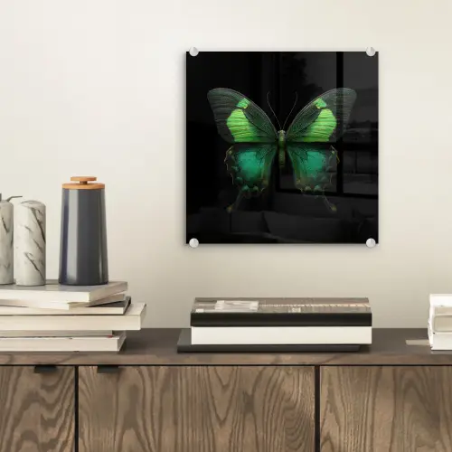 Vlinder - Groen - Opvallend plexiglas 5mm klein -sfeer1