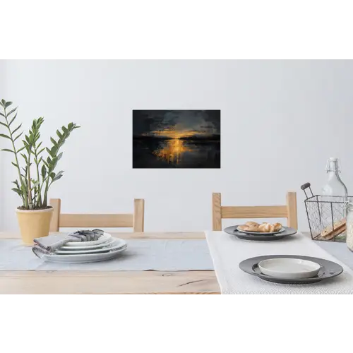 Gouden Reflectie op Water Muursticker klein -eettafel