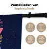 Vlinder - Maan - Bloemen - Sterrenhemel Wandkleed katoen klein -sfeer2