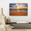 Strand - Zonsondergang - Zee - Wolken - Horizon canvas 2cm klein -sfeer6