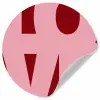 Love - Rood - Blokletters Wandcirkel behangsticker klein -3d