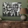 Schilderij - Figuren - Zwart - Abstract PET vilt klein -sfeer2