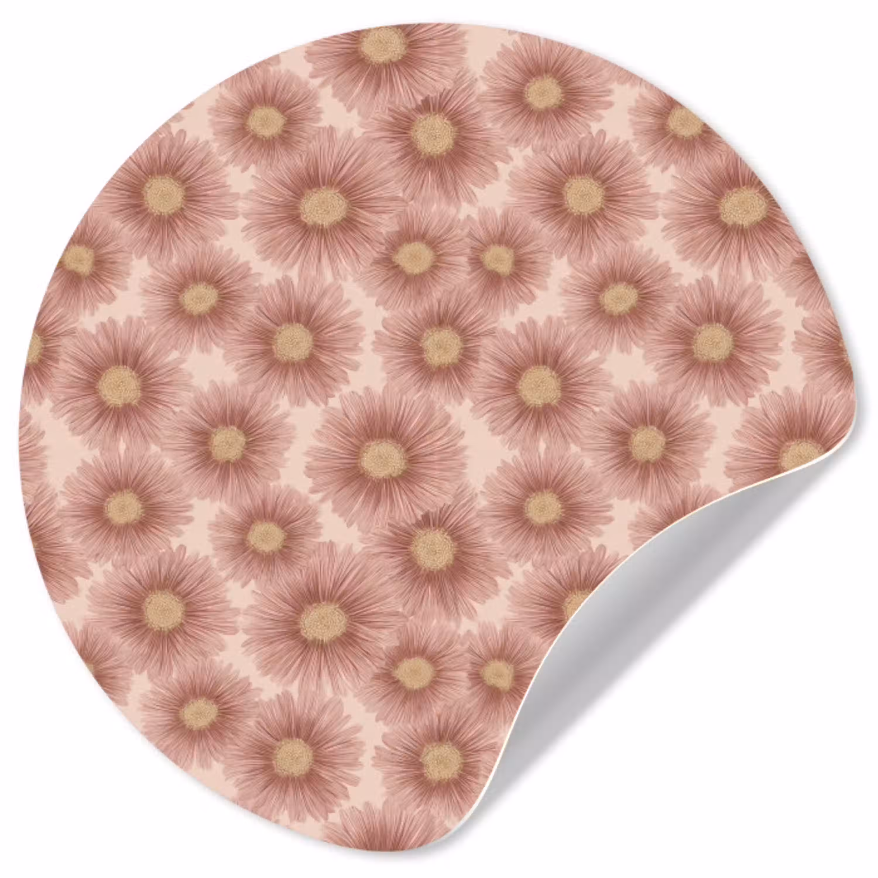 Gerbera - Bloemen - Roze Wandcirkel behangsticker klein 186 -3d