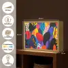 Bloemen - Bladeren - Abstract - Rood Light Box met batterij (Wandlamp) middel -USP_websiteoverzichtNL