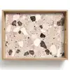 Licht - Roze - Terrazzo - Stenen Dienblad Rechthoek middel -z3d_shopping