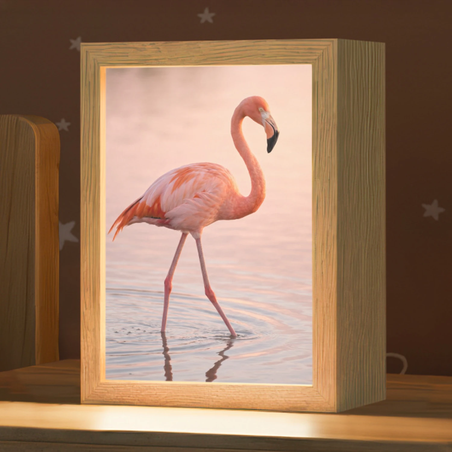 Flamingo - Water - Roze Light Box met kabel (Kinderlampje) klein -zzz_3d_website