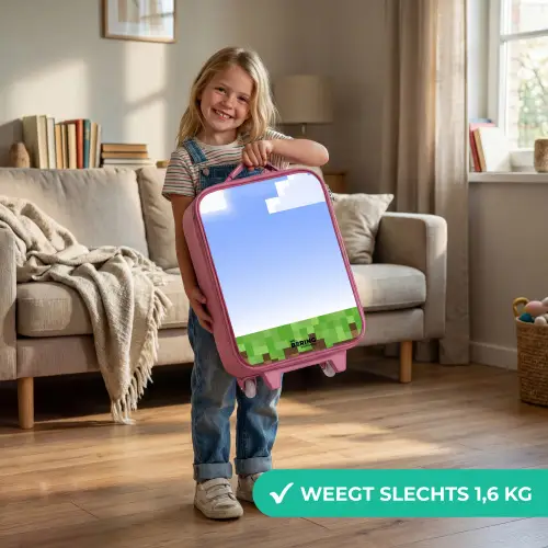 Pixel wereld Kinderkoffer - Roze klein -sfeer2_NL