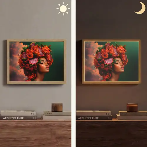Vrouw - Drankenfruit - Rozen Light Box met batterij (Wandlamp) middel -sfeer3