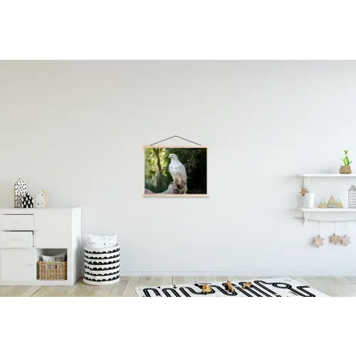 Arend - Hout - Wit - Planten textielposter latten blank klein -kinderkamer