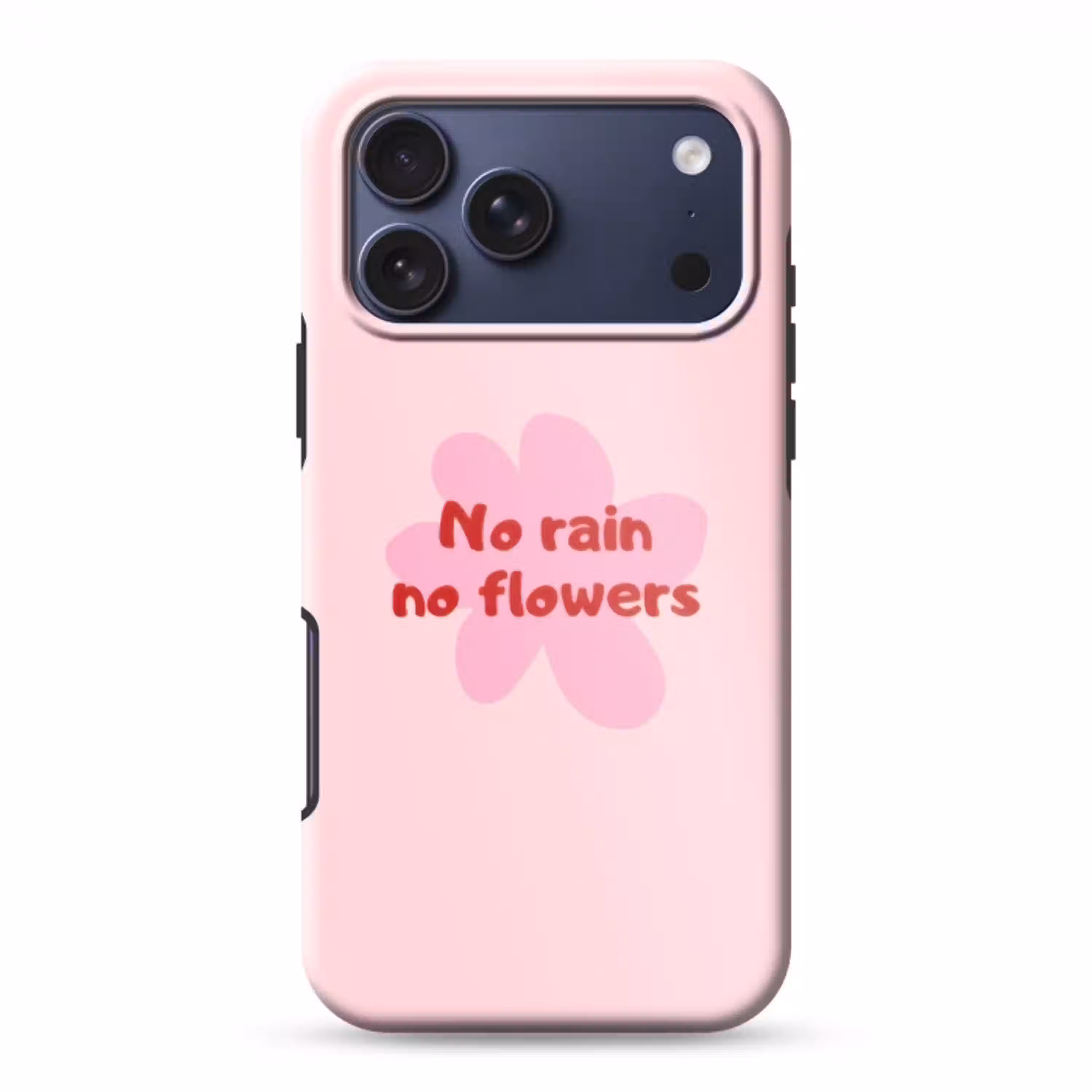 No rain no flowers - Bloem - Roze Toughcase MagSafe Apple iPhone 17 Pro Max klein -3d