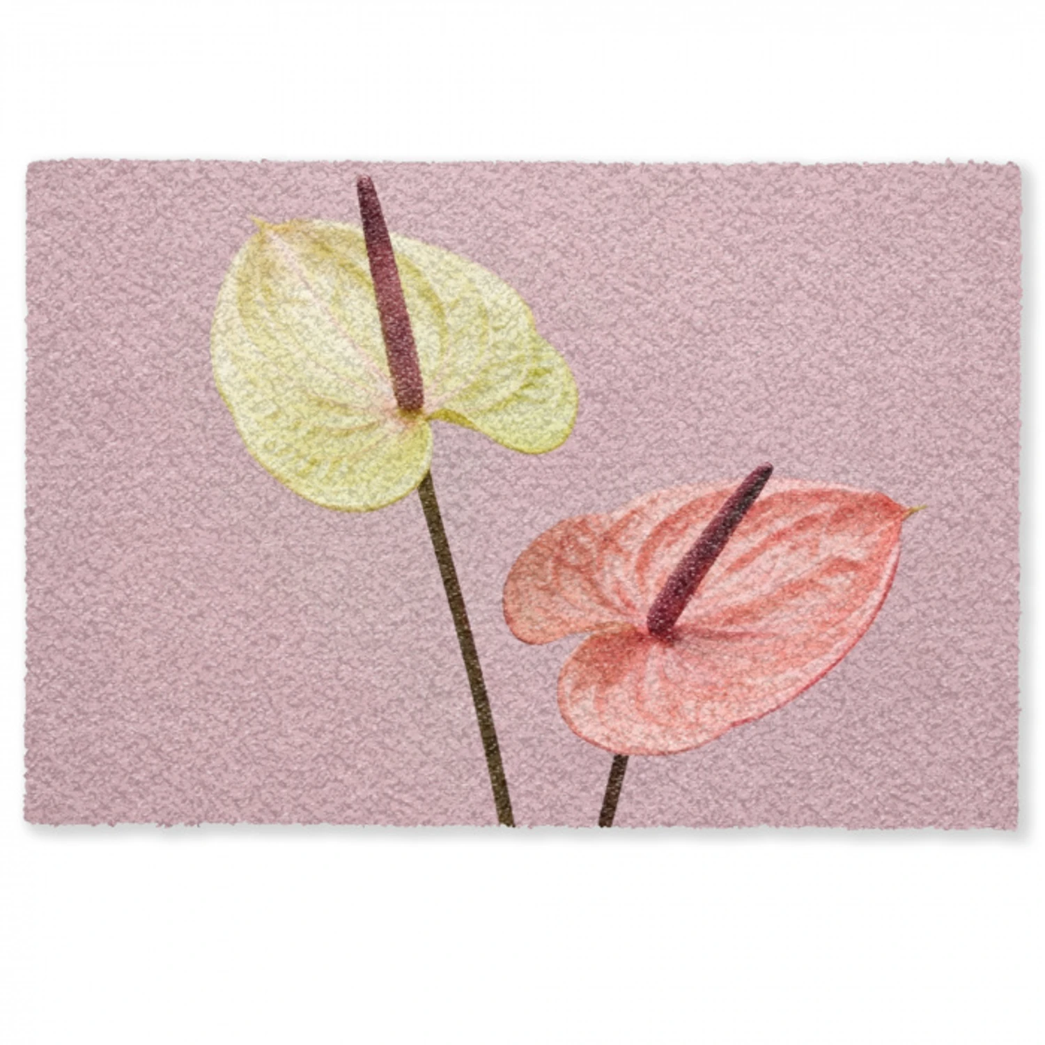 Bloemen - Anthuriums - Geel - Roze Deurmat klein -zkaufland3d