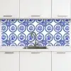 Cirkels - Bloemen - Blauw keuken achterwand 2 middel 871 -3d