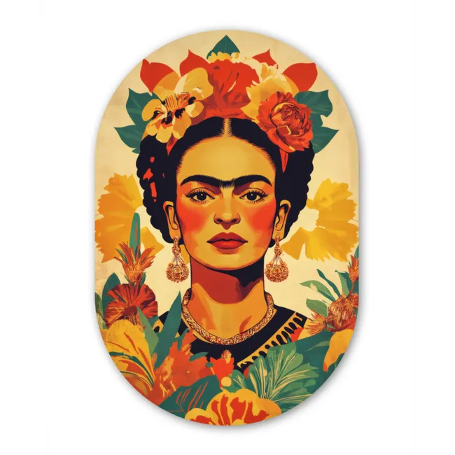 Vrouwelijk - Bloemen - Sieraden Wandcirkel Ovaal Glas middel -3d