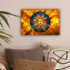 Mozaïek - Zon - Geel - Cirkel canvas 2cm klein -sfeer1