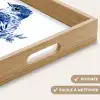 Vogel - Delfts blauw - Illustratie - Bloemen Dienblad Rechthoek middel -USP_HandgreepFR