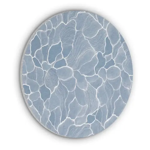 Abstract - Blauw - Bladeren Akoestische PET Vilt - Rond klein -3d