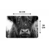 Schotse hooglander - Zwart - Wit - Sneeuwvlokken Placemat vinyl groot -specs