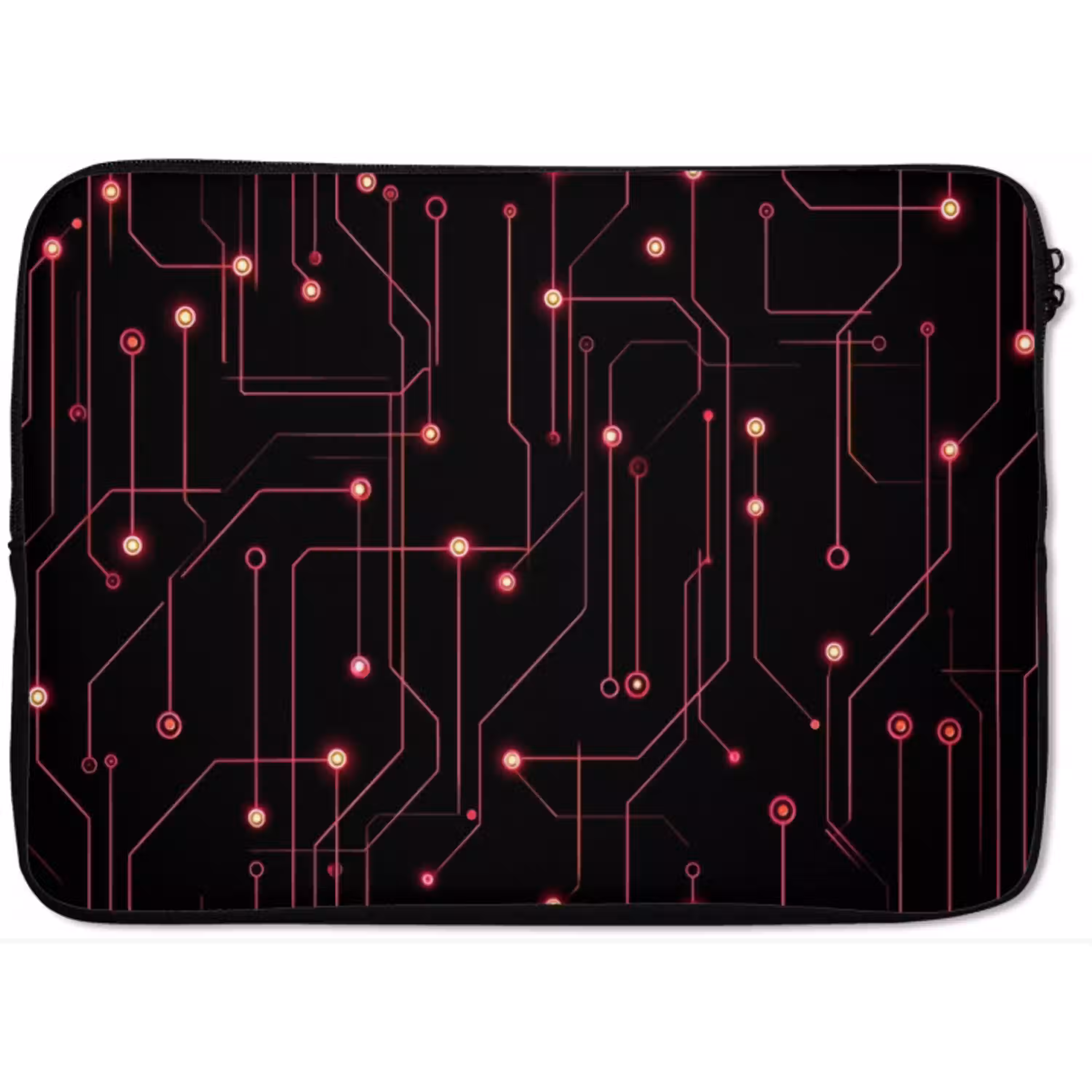 Gaming - Lijnen - Netwerk - Stippen - Rood laptophoes neopreen klein -zkaufland3dotto