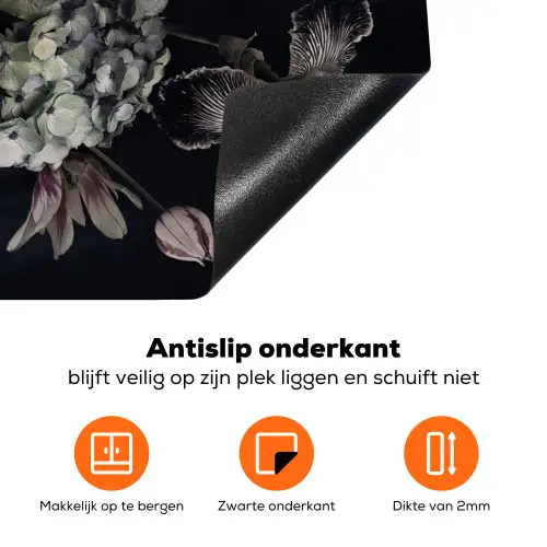 Nachtelijke Flora Symfonie Inductie beschermer vinyl 3mm groot -zzzzzzz-td-onderkant