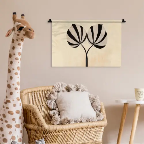 Bladeren - Gestreept - Stengel - Beige Wandkleed katoen klein -wsfeer5_kind