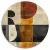 Modern - Kunst - Beige - Industrieel Wandcirkel kunststof plaat 5mm dik klein -3d