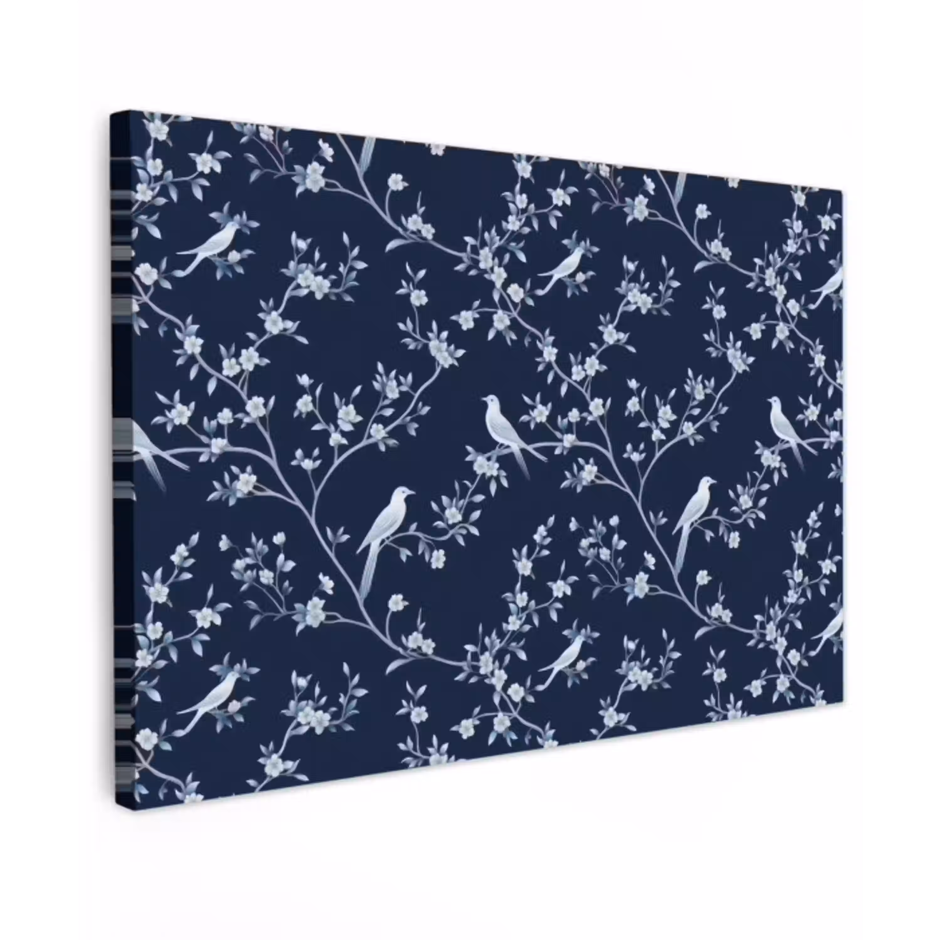 Grafisch - Bloesemtak - Blauw canvas 2cm klein 34 -z3d