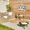 Abstract - Lijnen - Modern - Beige Tuinposter op houten frame 2 cm dik klein -sfeer2