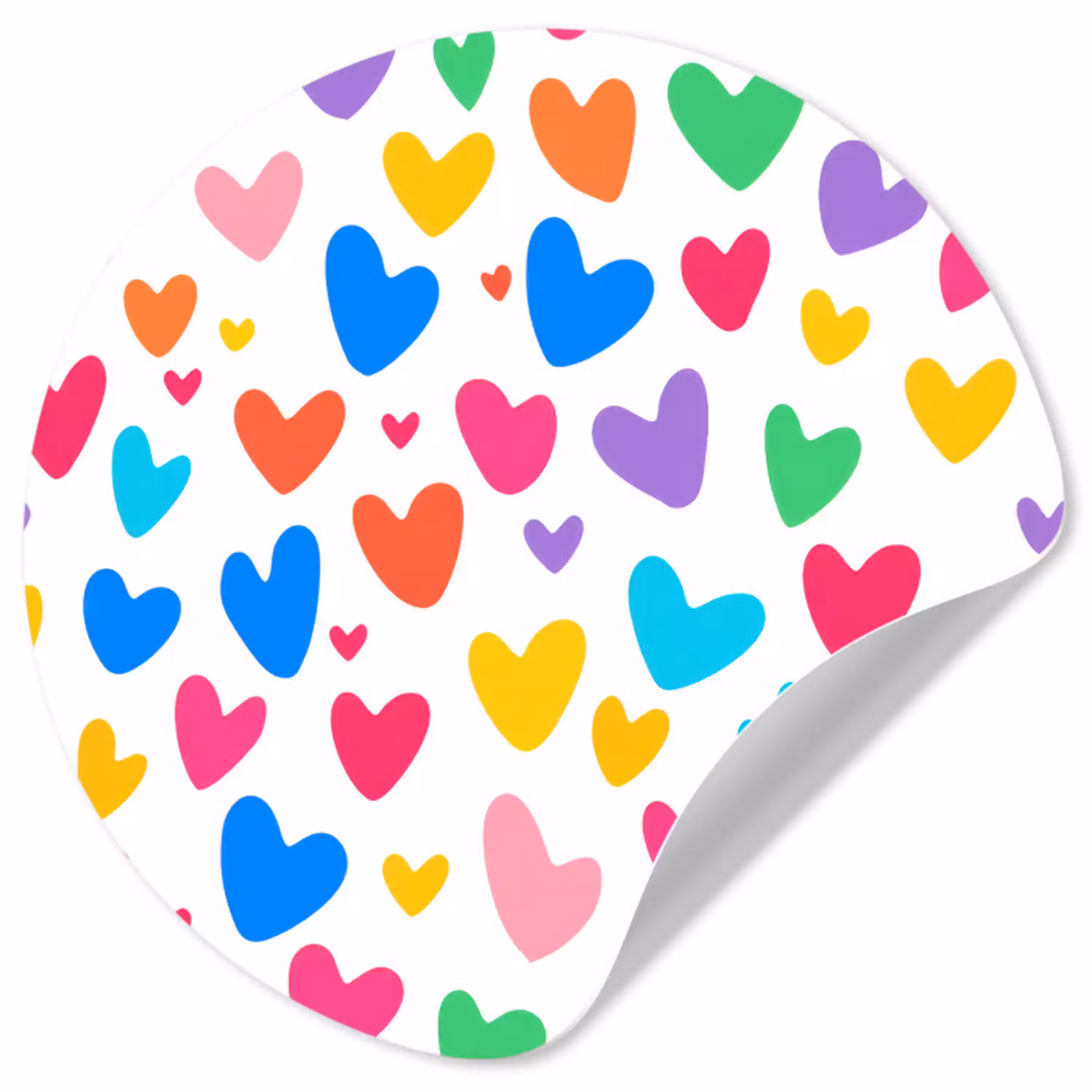 Hartjes - Kleurrijk - Patroon - Levendig Wandcirkel behangsticker klein -3d