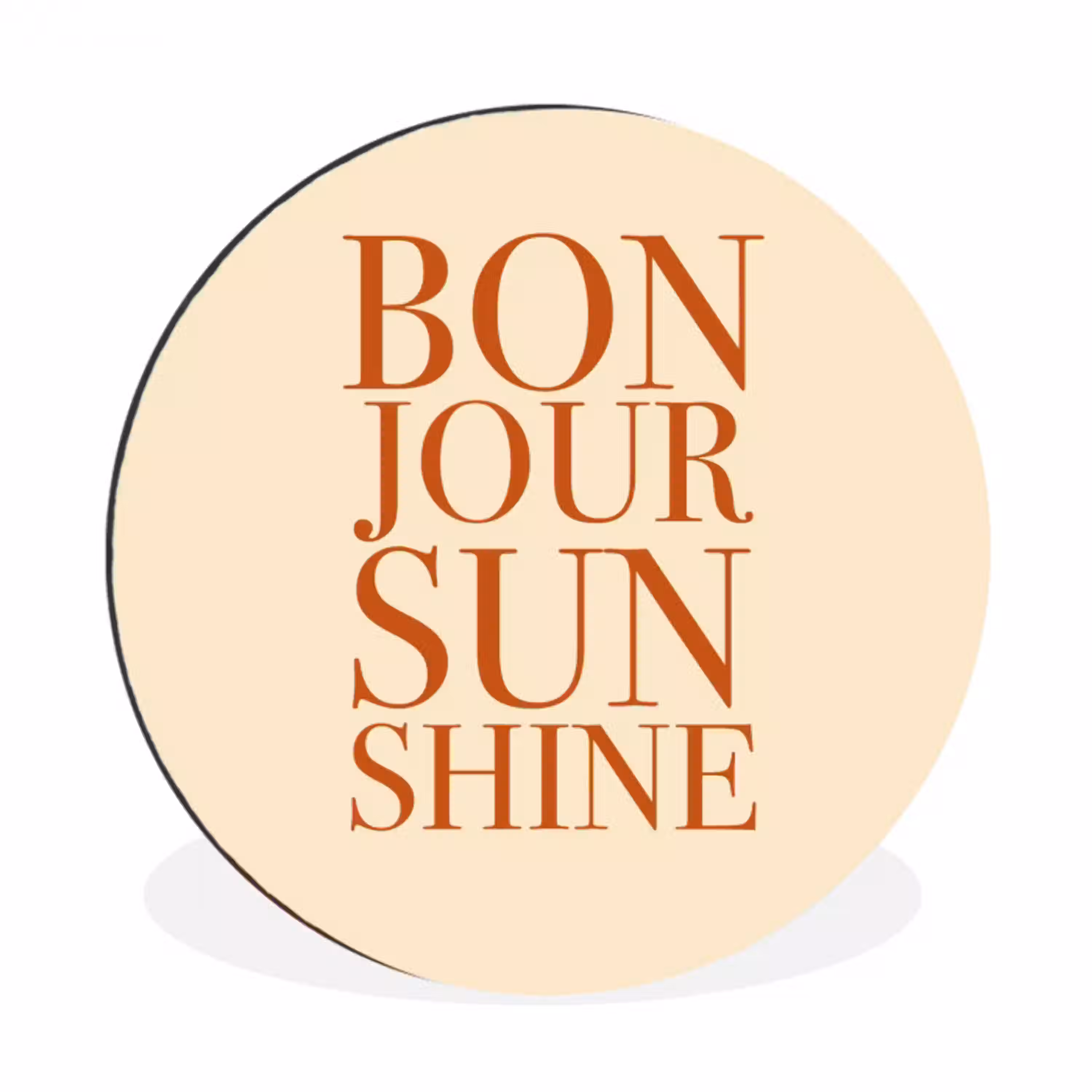 Oranje - Quote - Sun Wandcirkel aluminium klein -3d