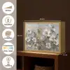Bloemen - Wit - Grijs - Goud - Luxe Light Box met batterij (Wandlamp) middel -USP_websiteoverzichtNL