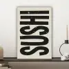 Zwart - Sushi - Japandi - Vintage canvas 2cm klein -sfeer6
